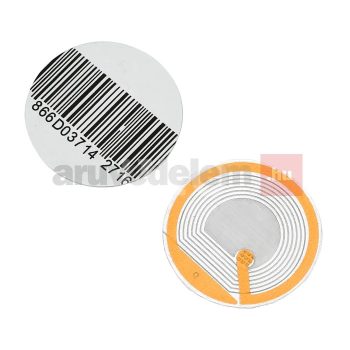   Áruvédelmi papír címke 8.2 MHz RF 40mm KÖR ALAKÚ VONALKÓDOS (1000db/tekercs)